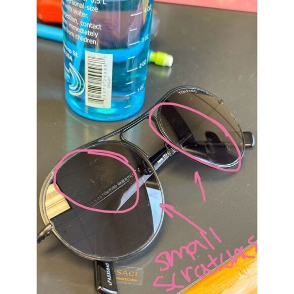 Damaged/ Store Return Tom Ford FT0449 05K Jessie Black Aviator Sunglasses - Picture 3 of 7